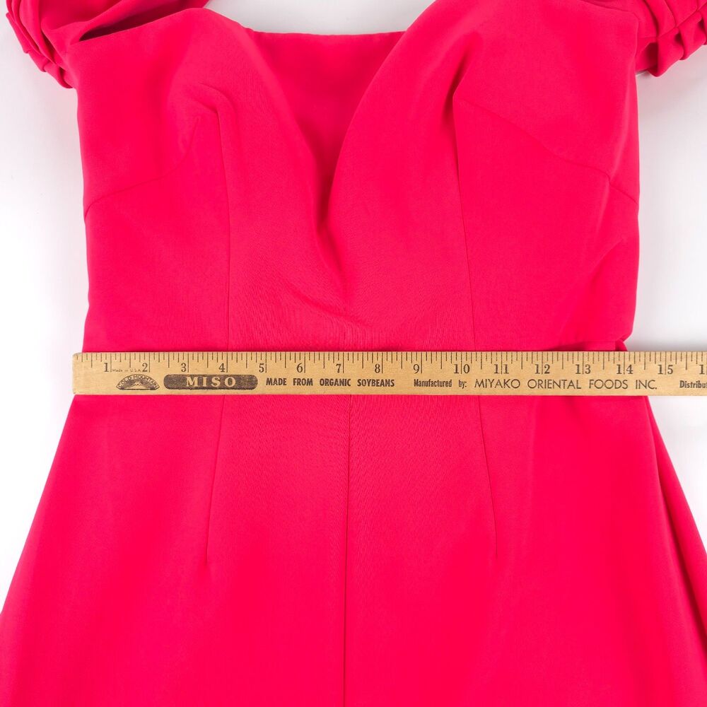 NWT Jovani 08209 Off-shoulder Straight Neck Draped Flare Jumpsuit Lipstick Pink - Picture 4 of 11